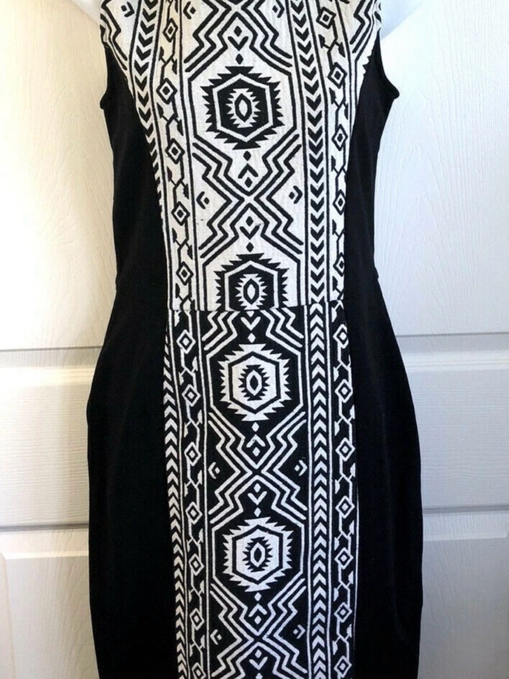 Anthropologie Porridge Black & White Geometric Sheath Dress